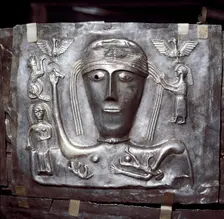 Gundestrup Cauldron, Celtic Goddess with eagles, Danish, c100 BC