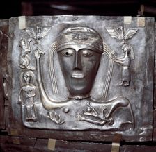 Gundestrup Cauldron, Celtic Goddess with eagles, Danish, c100 BC