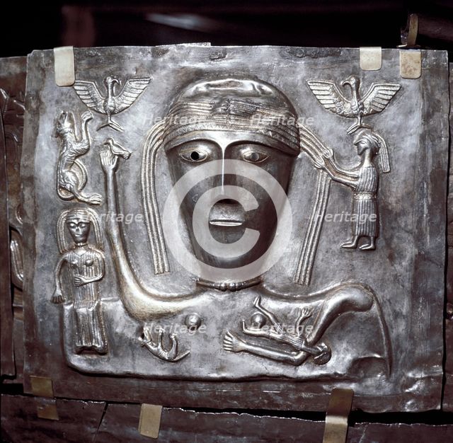 Gundestrup Cauldron, Celtic Goddess with eagles, Danish, c100 BC. Artist: Unknown