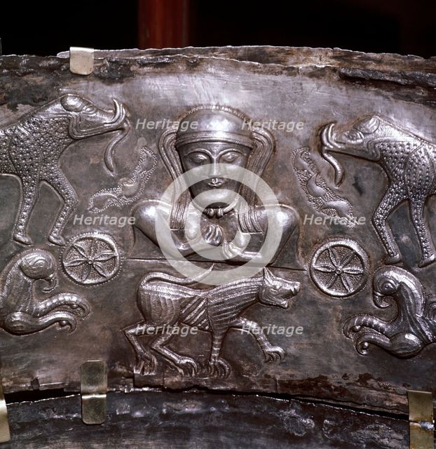 Gundestrup Cauldron, Celtic Goddess with elephants, Danish, c100 BC. Artist: Unknown