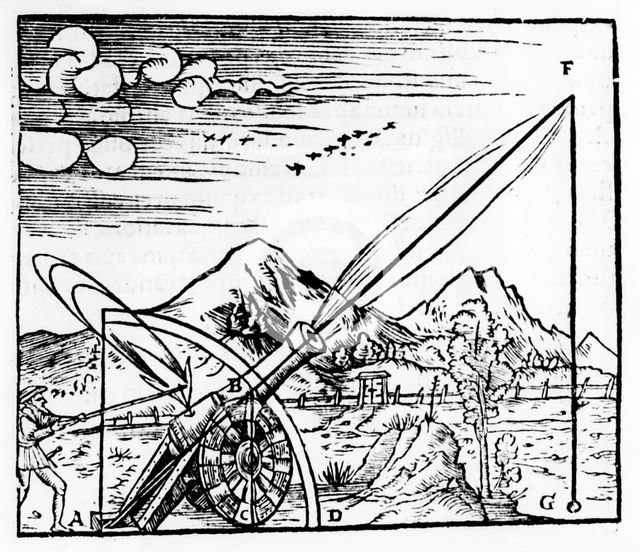 Gunner firing a cannon, 1561. Artist: Unknown