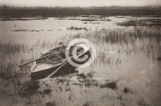 Gunner Working Up to Fowl, 1886. Creator: Peter Henry Emerson.