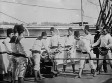 Gunners aboard Turkish ship, at posts, 1912. Creator: Bain News Service