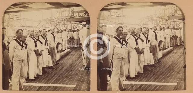 Gunners of the Battleship \Oregon,\ Manila Bay, Philippine Islands., 1899. Creator: RY Young.