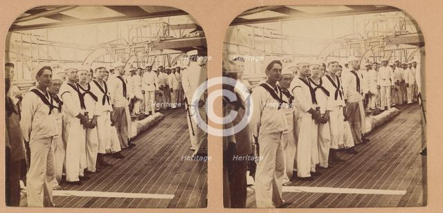 Gunners of the Battleship \Oregon,\ Manila Bay, Philippine Islands., 1899. Creator: RY Young.