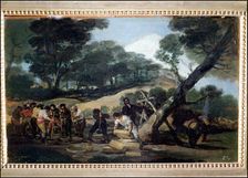 Gunpowder factory oil on table