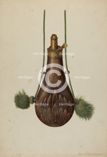 Gunpowder Flask, c. 1939. Creator: Christabel Scrymser.