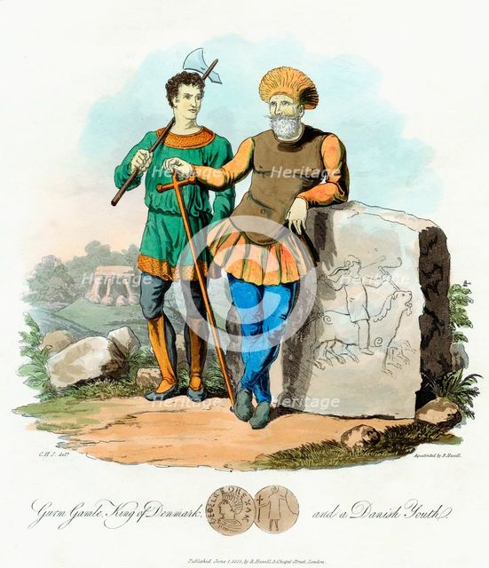 Gurm Gamle (Gormo), King of Denmark from 840, 1815. Artist: Unknown