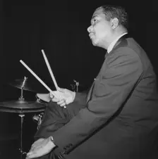 Gus Johnson, Finsbury Park Astoria, London 1962. Creator: Brian Foskett