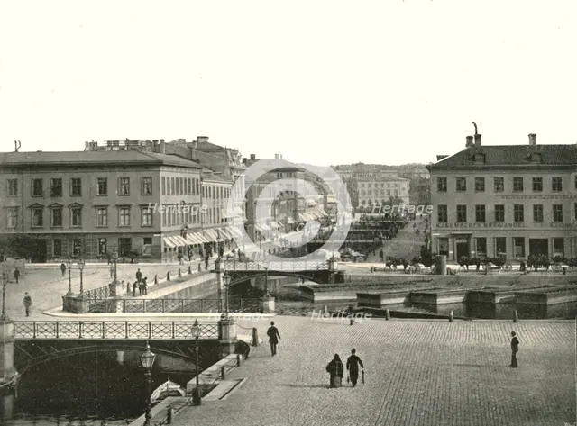 Gustav Adolfs torg and Ostra Hamngatan, Gothenburg, Sweden, 1895.  Creator: Unknown.