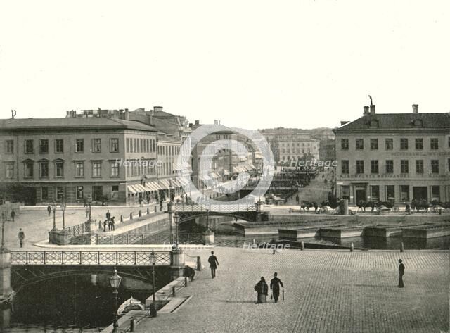 Gustav Adolfs torg and Ostra Hamngatan, Gothenburg, Sweden, 1895.  Creator: Unknown.