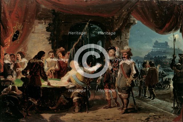 Gustav II Adolf and His War Council at Würzburg, sketch, 1856. Creator: Robert Wilhelm Ekman.
