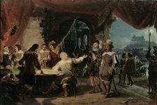 Gustav II Adolf and His War Council at Würzburg, sketch, 1856. Creator: Robert Wilhelm Ekman