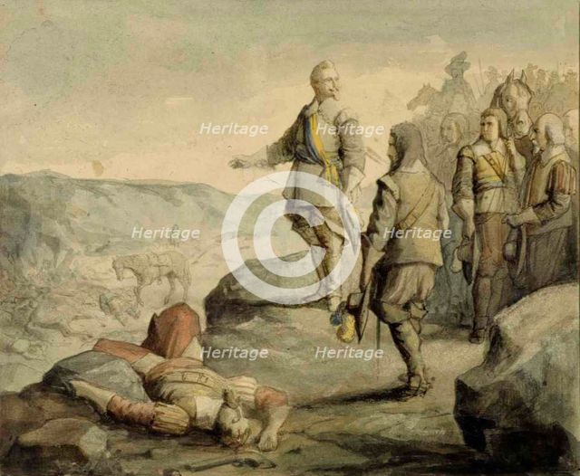 Gustav II Adolf talking to his officers, 1895. Creator: Albert Edelfelt.