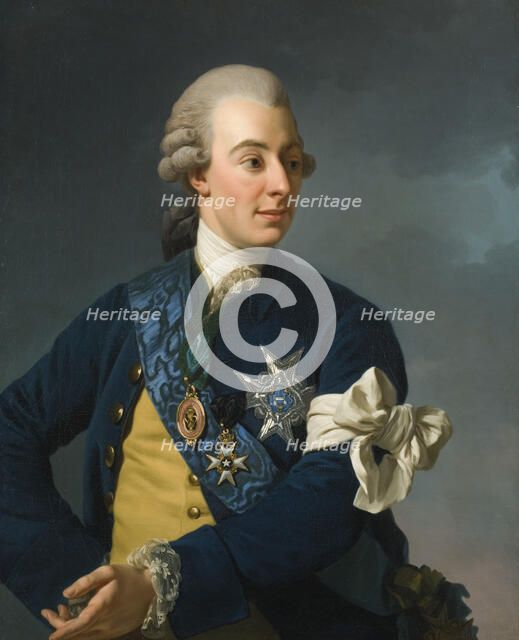 Gustav III with the Armlet of Freedom, 18th century. Creator: Workshop of Alexander Roslin.