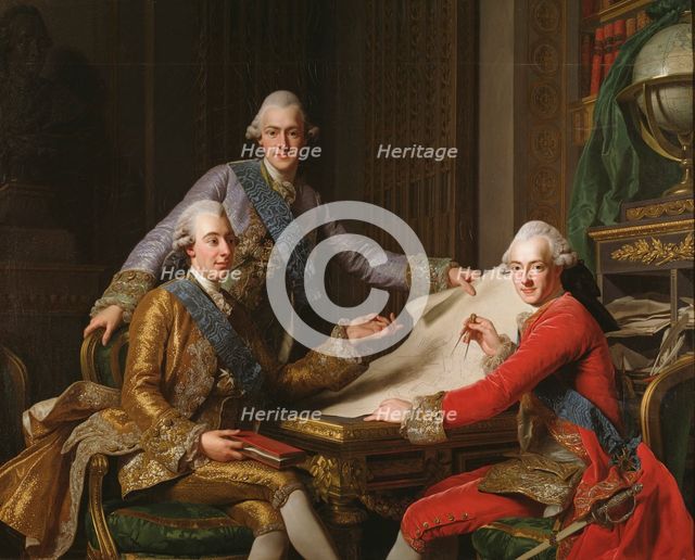 Gustav III and his brothers, 1771. Creator: Alexander Roslin.