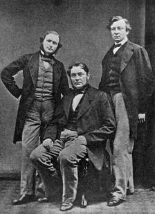 Gustav Kirchhoff, Robert Bunsen and Henry Roscoe, scientists, c1860. Creator: Unknown