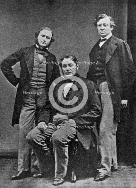 Gustav Kirchhoff, Robert Bunsen and Henry Roscoe, scientists, c1860. Creator: Unknown.