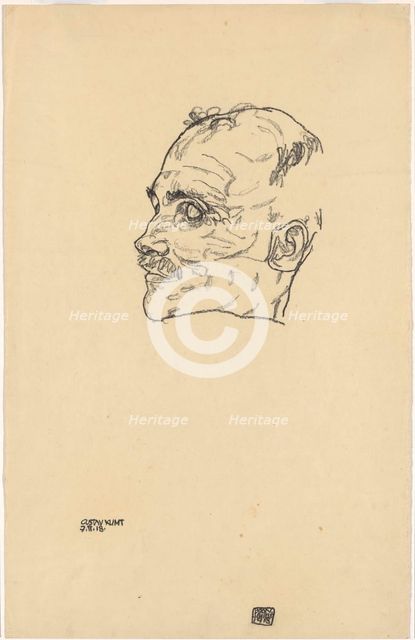 Gustav Klimt on his deathbed, 1918. Creator: Schiele, Egon (1890-1918).