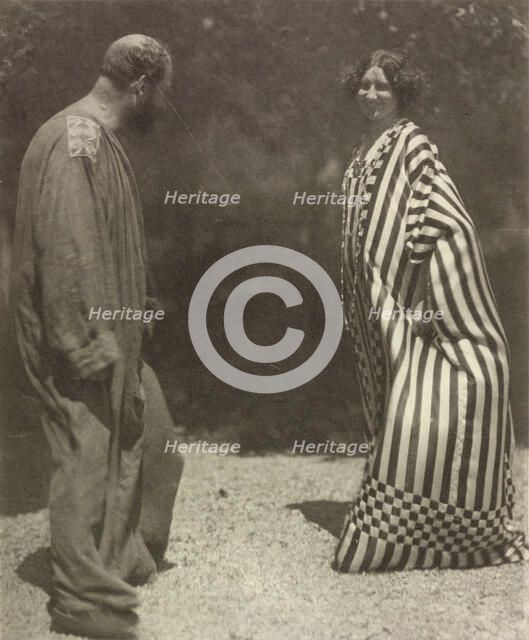 Gustav Klimt and Emilie Flöge, c. 1909. Creator: Böhler, Heinrich (1881-1940).