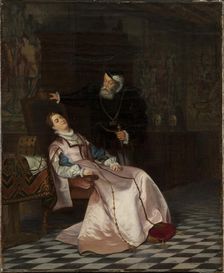 Gustav Vasa finds his consort Catherine Stenbock sleeping and hear her say "King Gösta I love...", 1 Creator: Salmson, Hugo (1843-1894)