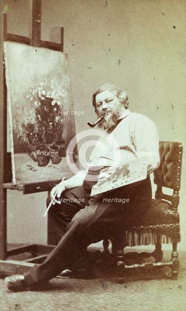 Gustave Courbet, 1860s. Creator: Carjat, Étienne (1828-1906).