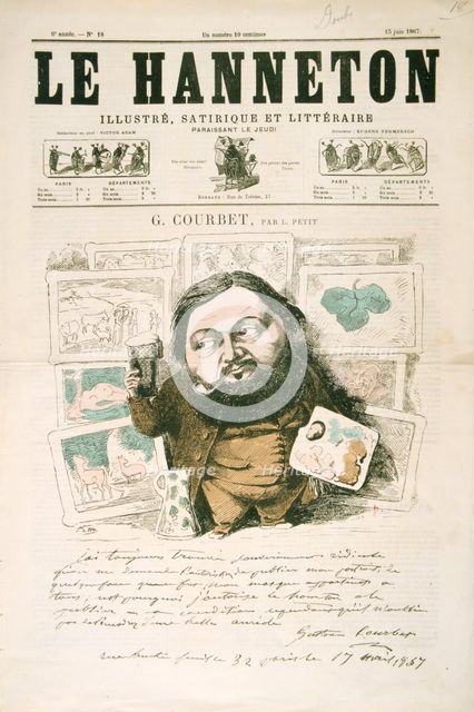 Gustave Courbet, French painter, 1867. Artist: Leonce Justin Alexandre Petit