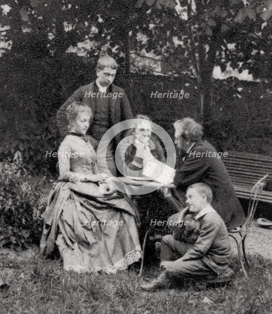 Gustave Eiffel, French engineer, with his family, 1882. Artist: Unknown