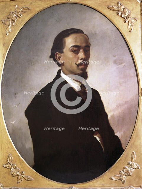 Gustavo Adolfo Becquer, Spanish poet (Seville, 1836-1870), oil painting of Valeriano Dominguez Be…