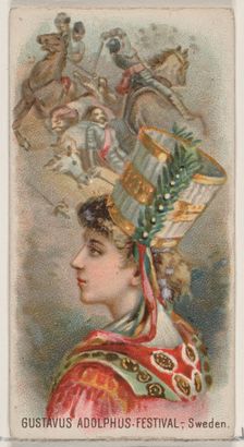 Gustavus Adolphus Festival, Sweden, from the Holidays series (N80) for Duke brand cigarett..., 1890. Creator: George S. Harris & Sons