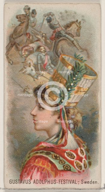 Gustavus Adolphus Festival, Sweden, from the Holidays series (N80) for Duke brand cigarett..., 1890. Creator: George S. Harris & Sons.