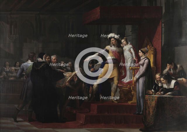 Gustavus Adolphus receives from the Riksdag an oath of loyalty to his daughter Christina..., 1824. Creator: Palagi, Pelagio (1775-1860).