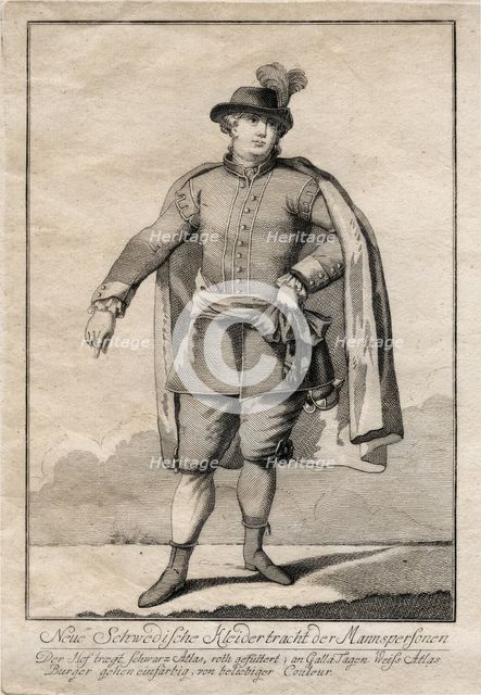 Gustaf III's national costume, 1780.  Creator: Unknown.