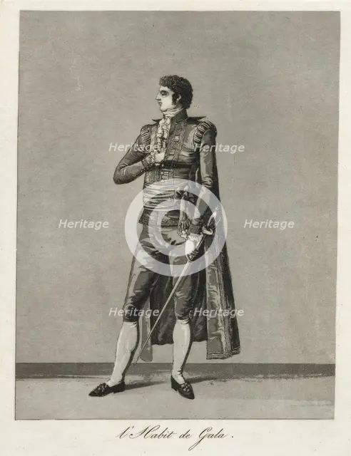 Gustaf III's national costume/Swedish costume, 1780s.  Creator: Johan Abraham Aleander.