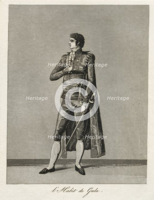 Gustaf III's national costume/Swedish costume, 1780s.  Creator: Johan Abraham Aleander.