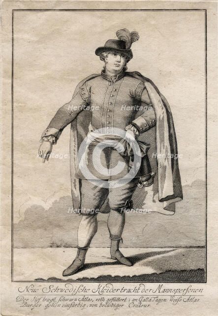 Gustaf III's national costume, 1780.  Creator: Unknown.