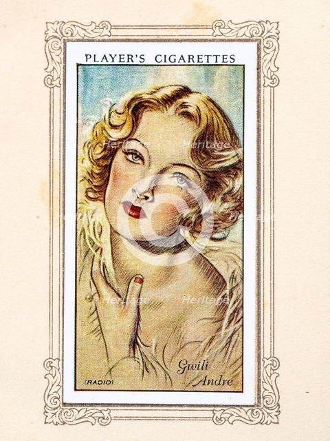 Gwili Andre Collectables Picture of movie stars that came with the Players cigarette packet, 1934.  Creator: Unknown.