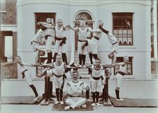 Gymnastics display at the Boys Home Industrial School, London, 1900