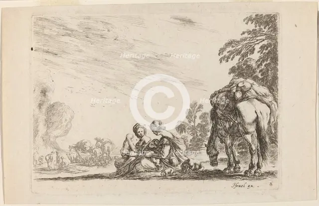 Gypsies at Rest, 1642. Creator: Stefano della Bella.