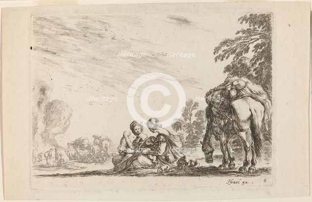 Gypsies at Rest, 1642. Creator: Stefano della Bella.