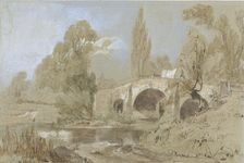 Gypsy Caravan on Bridge, c. 1840. Creator: William James Muller