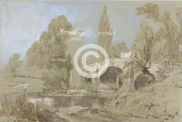 Gypsy Caravan on Bridge, c. 1840. Creator: William James Muller.