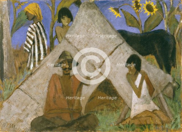 Gypsy Encampment, c1925. Creator: Otto Mueller.