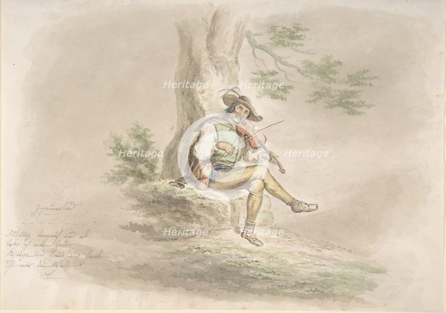 Gypsy Fiddler, 1858. Creator: Monogrammist CG.