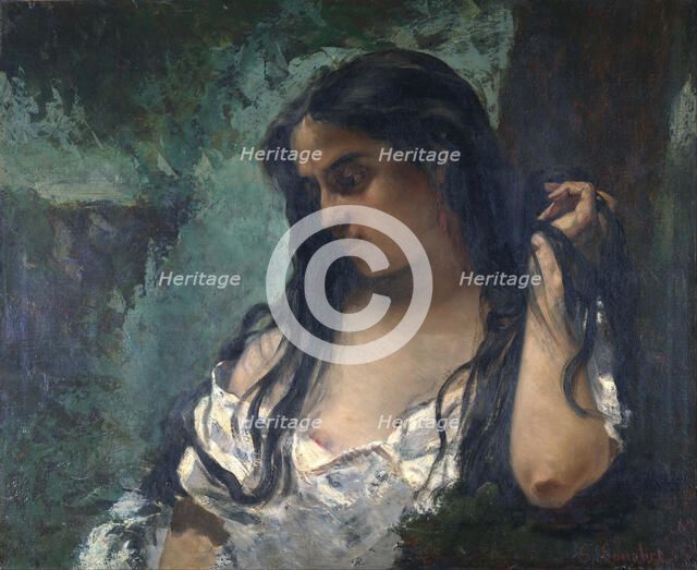 Gypsy in Reflection. Artist: Courbet, Gustave (1819-1877)