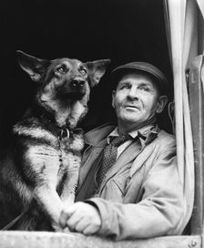 Gypsy man with dog, 1960s