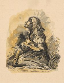 Gypsy woman and the lark, 1940. Creator: Arnold Peter Weisz-Kubincan