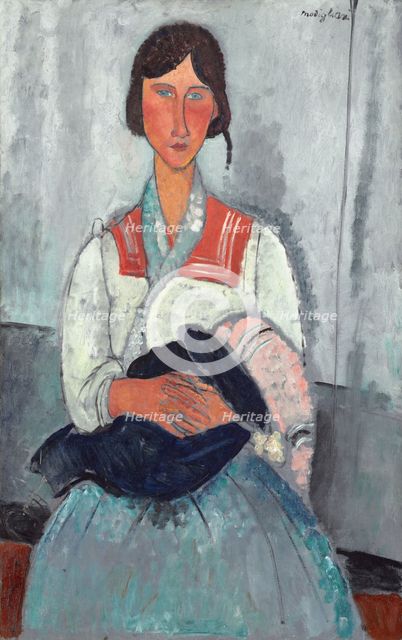 Gypsy Woman with Baby, 1919. Creator: Amadeo Modigliani.