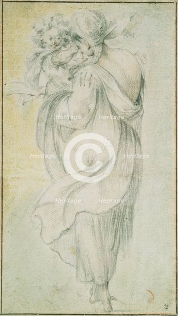 Gypsy with a Child, Early 17th cen.. Artist: Bellange, Jacques (c. 1575-1616)