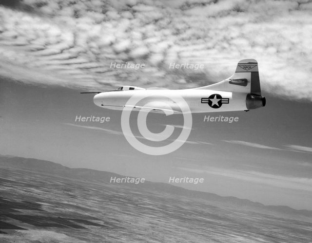 D-558-1 in flight, USA, May 1952. Creator: NACA.